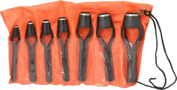 Value Collection - 7 Piece, 3/16 to 15/16", Arch Punch Set - Comes in Vinyl Roll - Caliber Tooling