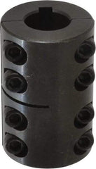 Climax Metal Products - 20mm Inside x 42mm Outside Diam, Metric Two Piece Clamping Rigid Coupling with Keyway - 65mm Long x 6mm Keyway Width x 2.8mm Keyway Depth - Caliber Tooling