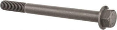 Value Collection - 3/8-16 UNC, 4" Length Under Head, Hex Drive Flange Bolt - 1" Thread Length, Grade 8 Alloy Steel, Smooth Flange, Phosphate & Oil Finish - Caliber Tooling