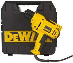 DeWALT - 3/8" Keyless Chuck, 2,500 RPM, Pistol Grip Handle Electric Drill - 8 Amps, Reversible, Includes Kit Box - Caliber Tooling