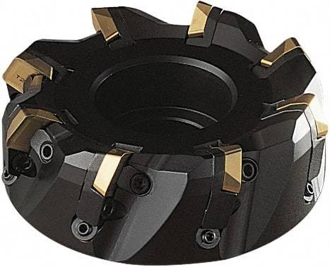 Seco - 78mm Cut Diam, 22mm Arbor Hole, 12mm Max Depth of Cut, 60° Indexable Chamfer & Angle Face Mill - 4 Inserts, SPE.. 1906 Insert, Right Hand Cut, 4 Flutes, Series R220.60 - Caliber Tooling