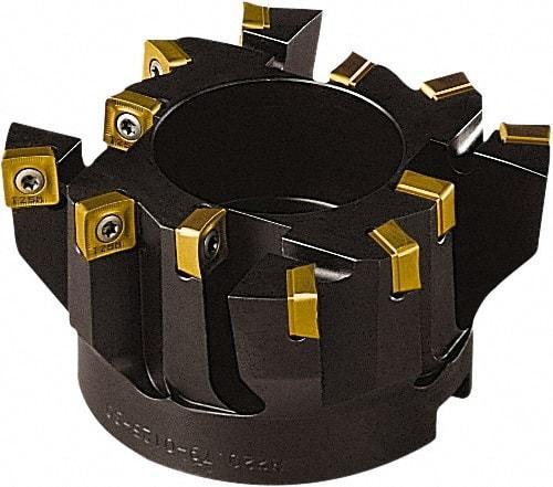 Seco - 100mm Cut Diam, 32mm Arbor Hole, 20mm Max Depth of Cut, 85° Indexable Chamfer & Angle Face Mill - 8 Inserts, SC.. 1206 Insert, Right Hand Cut, 8 Flutes, Series R220.79 - Caliber Tooling