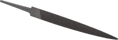 Grobet - 4" Standard Precision Swiss Pattern Half Round File - Double Cut, 15/32" Width Diam x 9/64" Thick, With Tang - Caliber Tooling