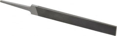 Grobet - 4" Standard Precision Swiss Pattern Hand File - Double Cut, 17/32" Width Diam x 1/8" Thick, With Tang - Caliber Tooling