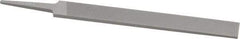 Grobet - 6" Standard Precision Swiss Pattern Hand File - Double Cut, 3/4" Width Diam x 5/32" Thick, With Tang - Caliber Tooling