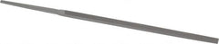 Grobet - 4" Standard Precision Swiss Pattern Narrow Pillar File - Double Cut, 3/16" Width Diam x 3/32" Thick, With Tang - Caliber Tooling