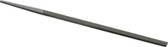 Grobet - 6" Standard Precision Swiss Pattern Narrow Pillar File - Double Cut, 1/4" Width Diam x 9/64" Thick, With Tang - Caliber Tooling