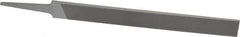 Grobet - 8" Standard Precision Swiss Pattern Hand File - Double Cut, 29/32" Width Diam x 3/16" Thick, With Tang - Caliber Tooling