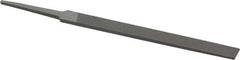 Grobet - 4" Standard Precision Swiss Pattern Regular Pillar File - Double Cut, 3/8" Width Diam x 1/8" Thick, With Tang - Caliber Tooling