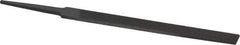 Grobet - 4" Standard Precision Swiss Pattern Regular Pillar File - Double Cut, 3/8" Width Diam x 1/8" Thick, With Tang - Caliber Tooling