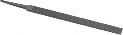 Grobet - 6" Standard Precision Swiss Pattern Regular Pillar File - Double Cut, 1/2" Width Diam x 11/64" Thick, With Tang - Caliber Tooling