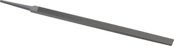 Grobet - 12" Standard Precision Swiss Pattern Regular Pillar File - Double Cut, 25/32" Width Diam x 9/32" Thick, With Tang - Caliber Tooling