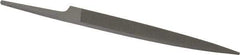 Grobet - 4" Standard Precision Swiss Pattern Knife File - Double Cut, 15/32" Width Diam x 1/8" Thick, With Tang - Caliber Tooling