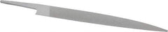 Grobet - 6" Standard Precision Swiss Pattern Knife File - Double Cut, 23/32" Width Diam x 5/32" Thick, With Tang - Caliber Tooling