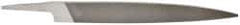 Grobet - 6" Standard Precision Swiss Pattern Knife File - Double Cut, 23/32" Width Diam x 5/32" Thick, With Tang - Caliber Tooling