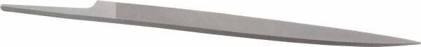 Grobet - 8" Standard Precision Swiss Pattern Knife File - Double Cut, 7/8" Width Diam x 13/64" Thick, With Tang - Caliber Tooling