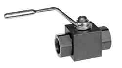 Parker - 1-1/2" Pipe, Carbon Steel Standard Ball Valve - Inline - Two Way Flow, SAE x SAE Ends, Lever Handle, 6,000 WOG - Caliber Tooling