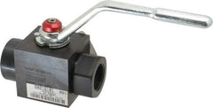 Parker - 1" Pipe, Carbon Steel Standard Ball Valve - Inline - Two Way Flow, FNPT x FNPT Ends, Lever Handle, 6,000 WOG - Caliber Tooling