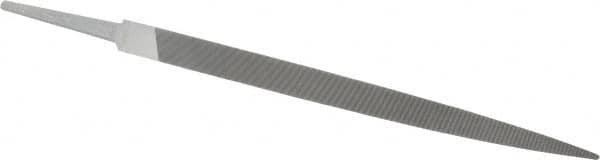 Grobet - 8" Standard Precision Swiss Pattern Three Square File - Double Cut, 1/2" Width Diam, With Tang - Caliber Tooling