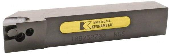 Kennametal - 1.108...90DEG, Right Hand Cut, 63/64" Shank Height x 25mm Shank Width, Positive Rake Indexable Turning Toolholder - 150mm OAL, E2FIX10..R.. Insert Compatibility, Series Fix-Perfect - Caliber Tooling