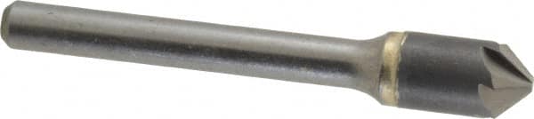 Made in USA - 3/8" Head Diam, 1/4" Shank Diam, 6 Flute 90° Solid Carbide Countersink - Caliber Tooling