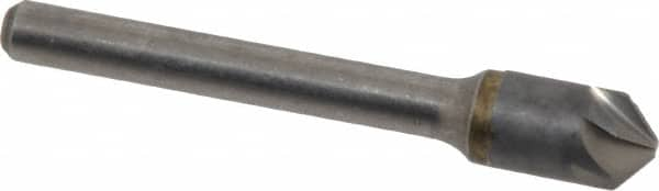 Made in USA - 3/8" Head Diam, 1/4" Shank Diam, 6 Flute 100° Solid Carbide Countersink - Caliber Tooling