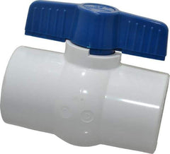 NIBCO - 2" Pipe, Standard Port, PVC Miniature Ball Valve - 1 Piece, Inline - One Way Flow, Solvent x Solvent Ends, Tee Handle, 150 WOG - Caliber Tooling