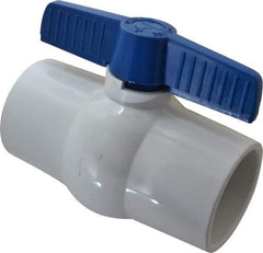 NIBCO - 3" Pipe, Standard Port, PVC Miniature Ball Valve - 1 Piece, Inline - One Way Flow, Solvent x Solvent Ends, Tee Handle, 150 WOG - Caliber Tooling