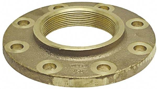 NIBCO - 2" Pipe, 6" OD, Cast Copper Threaded Companion Pipe Flange - 150 psi, F End Connection, 4-3/4" Across Bolt Hole Centers - Caliber Tooling