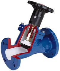 NIBCO - 6" Pipe, Flanged End Connections, Y Pattern Calibrated Balance Valve - 480mm Long, 385mm High, 175 Max psi, Iron Body - Caliber Tooling