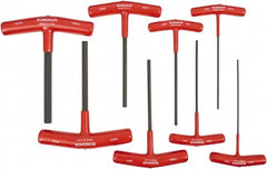 Bondhus - 8 Piece T-Handle Cushion Grip Hex Key Set - Hex Range 2 to 10mm, 6" OAL, Protanium High Torque Steel - Caliber Tooling