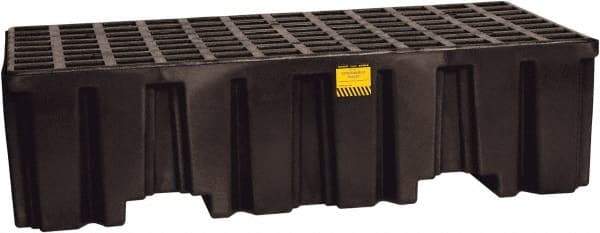 Eagle - 66 Gal Sump, 4,000 Lb Capacity, 2 Drum, Polyethylene Spill Deck or Pallet - 51" Long x 26-1/4" Wide x 13-3/4" High, Black, Liftable Fork, Vertical, 2 x 2 Drum Configuration - Caliber Tooling