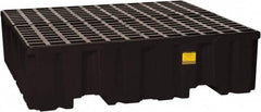 Eagle - 132 Gal Sump, 8,000 Lb Capacity, 4 Drum, Polyethylene Spill Deck or Pallet - 52-1/2" Long x 51-1/2" Wide x 13-3/4" High, Black, Liftable Fork, Vertical, 2 x 2 Drum Configuration - Caliber Tooling