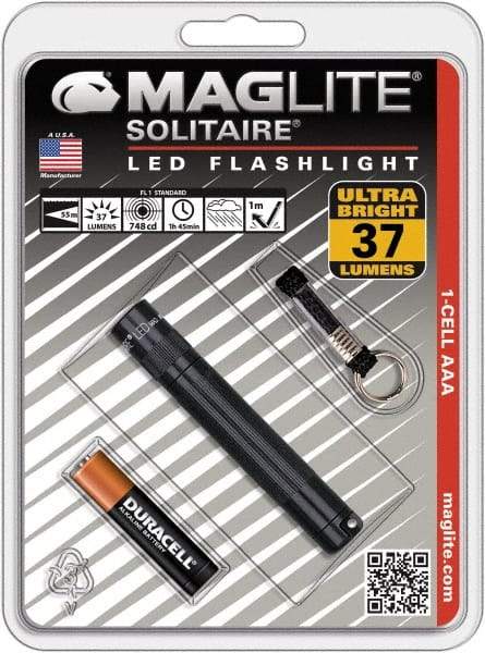 Mag-Lite - Clear LED Bulb, 47 Lumens, Mini Flashlight - Black Aluminum Body, 1 AAA Alkaline Battery Included - Caliber Tooling