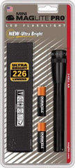 Mag-Lite - Clear LED Bulb, 272 Lumens, Mini Flashlight - Black Aluminum Body, 2 AA Alkaline Batteries Included - Caliber Tooling