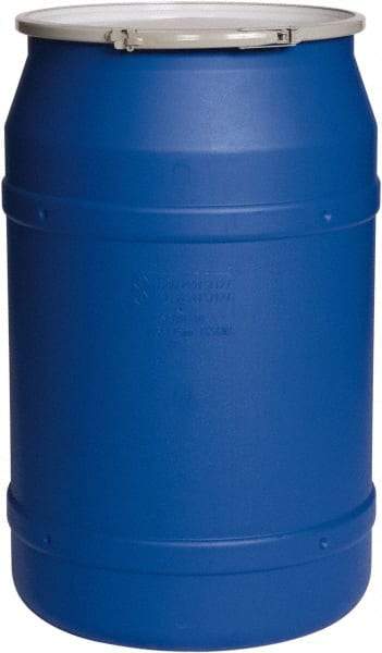 Eagle - 55 Gallon Blue Cylindrical Polyethylene Open Head Drum - 36-3/8" High x 23" Diam - Caliber Tooling