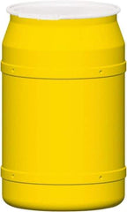 Eagle - 55 Gallon Yellow Cylindrical Polyethylene Open Head Drum - 36-3/8" High x 23" Diam - Caliber Tooling