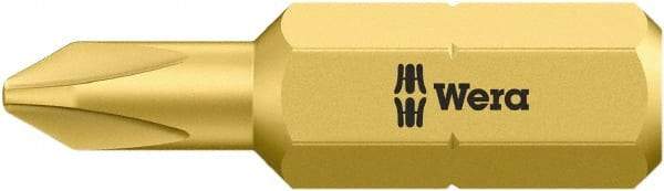 Wera - #1, Insert Phillips Screwdriver Bit - 1/4" Drive, 1" OAL - Caliber Tooling