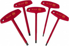 Wiha - 5 Piece, T-Handle Cushion Grip Hex Key Set - 4 to 10mm Range, Chrome Vanadium Molybdenum - Caliber Tooling