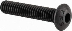 Value Collection - #8-32 UNC Hex Socket Drive, Button Screw - Alloy Steel, Black Oxide Finish, Fully Threaded, 7/8" Length Under Head - Caliber Tooling