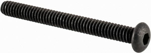 Value Collection - #3-48 UNC Hex Socket Drive, Button Screw - Alloy Steel, Black Oxide Finish, Fully Threaded, 1" Length Under Head - Caliber Tooling