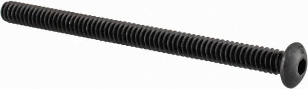 Value Collection - #6-32 UNC Hex Socket Drive, Button Screw - Alloy Steel, Black Oxide Finish, Fully Threaded, 2" Length Under Head - Caliber Tooling