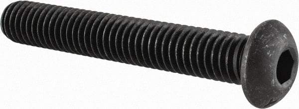 Value Collection - 3/8-16 UNC Hex Socket Drive, Button Screw - Alloy Steel, Black Oxide Finish, Fully Threaded, 2-1/2" Length Under Head - Caliber Tooling