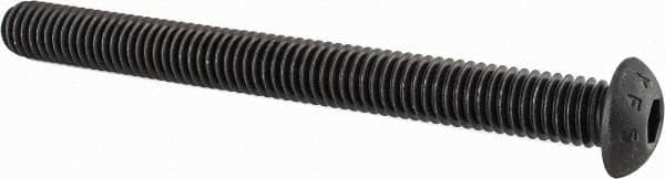 Value Collection - 3/8-16 UNC Hex Socket Drive, Button Screw - Alloy Steel, Black Oxide Finish, Fully Threaded, 4" Length Under Head - Caliber Tooling