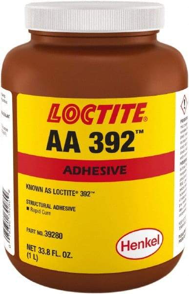 Loctite - 33.18 oz Bottle Two Part Acrylic Adhesive - 15 min Working Time, 2,500 psi Shear Strength - Caliber Tooling