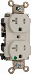 Cooper Wiring Devices - 125 VAC, 20 Amp, 5-20R NEMA Configuration, White, Hospital Grade, Self Grounding Duplex Receptacle - 1 Phase, 2 Poles, 3 Wire, Flush Mount, Chemical, Impact and Tamper Resistant - Caliber Tooling