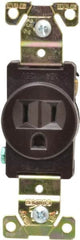 Cooper Wiring Devices - 125 VAC, 20 Amp, 5-20R NEMA Configuration, Brown, Industrial Grade, Self Grounding Single Receptacle - 1 Phase, 2 Poles, 3 Wire, Flush Mount, Chemical, Heat and Impact Resistant - Caliber Tooling