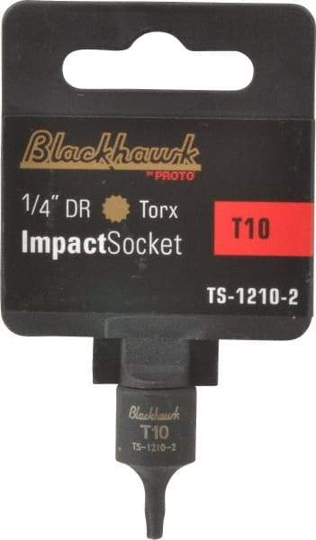 Blackhawk by Proto - 1/4" Drive, T10 Impact Torx Bit Socket - 1" OAL - Caliber Tooling