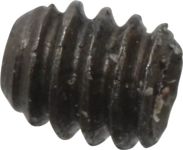 Made in USA - #2-56 UNC, 3/32" Length Under Head, Cup Point Set Screw - Grade 8 Alloy Steel, 0.035" Key - Caliber Tooling