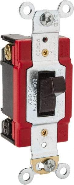 Cooper Wiring Devices - 1 Pole, 120 to 277 VAC, 20 Amp, Industrial Grade, Toggle, Wall and Dimmer Light Switch - 1.3 Inch Wide x 4.19 Inch High, Fluorescent - Caliber Tooling